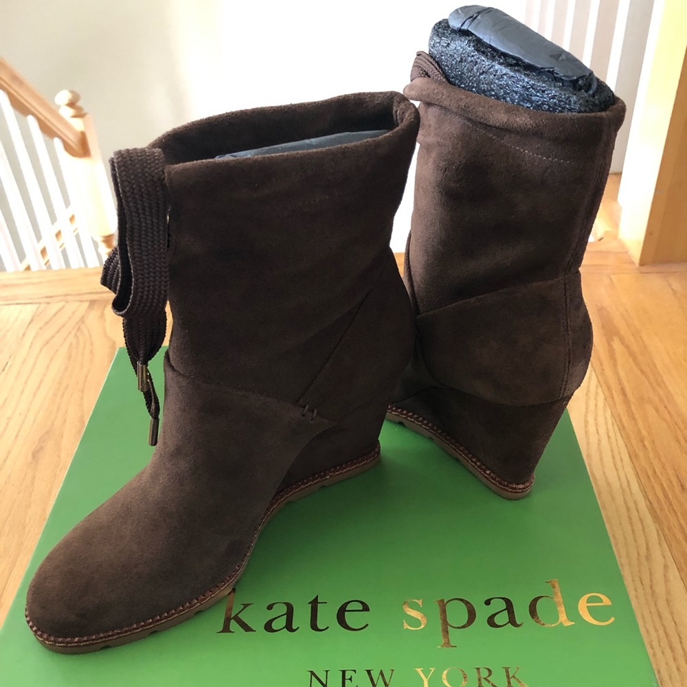 NEW IN BOX Kate Spade suede wedge boots